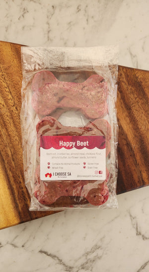 Happy Beet | 6 Large Bone Shaped Biscuits